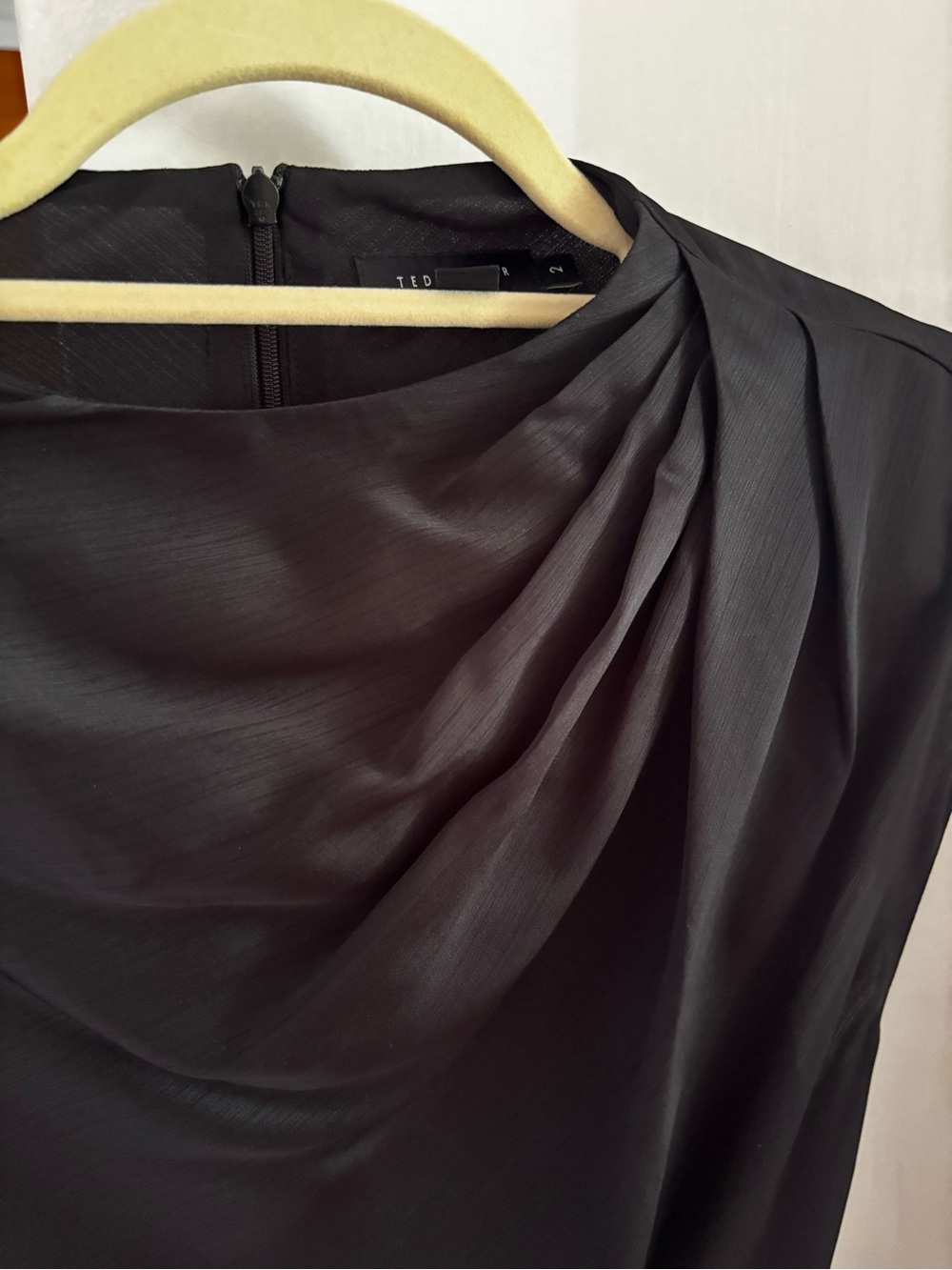 Ted Baker Averiee Draped Neck Midi Dress In Black - Picture 6 of 6